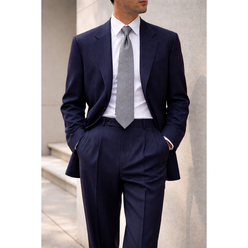 Belridge Tailored for Bel Air Fashions Pinstripe Wool Suit Jacket &‎ Pants